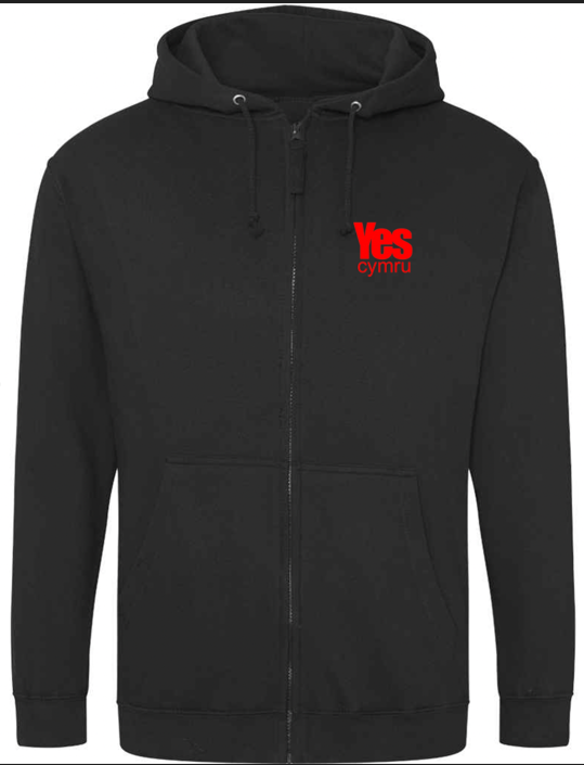 Black YesCymru Hoodie With Zip