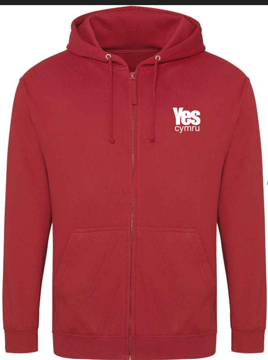 Red YesCymru Hoodie With Zip