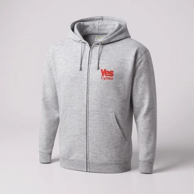 Grey YesCymru Hoodie With Zip