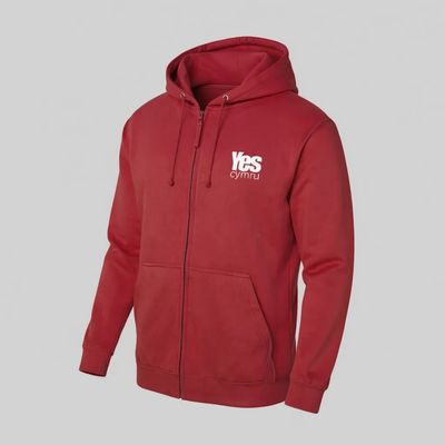 Red YesCymru Hoodie With Zip