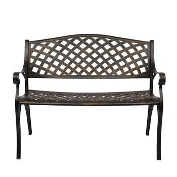 40.5-Inch Cast Aluminum Garden Bench — Bronze