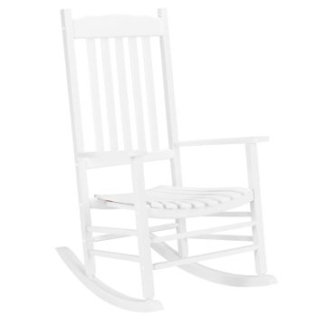 Wooden Porch Rocking Chair — White