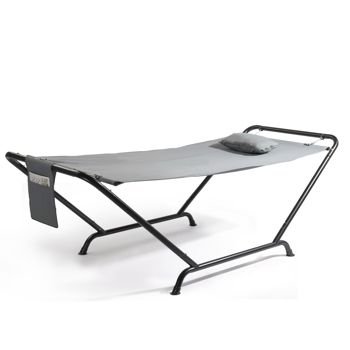 Freestanding Hammock with Stand &amp; Pillow — Gray