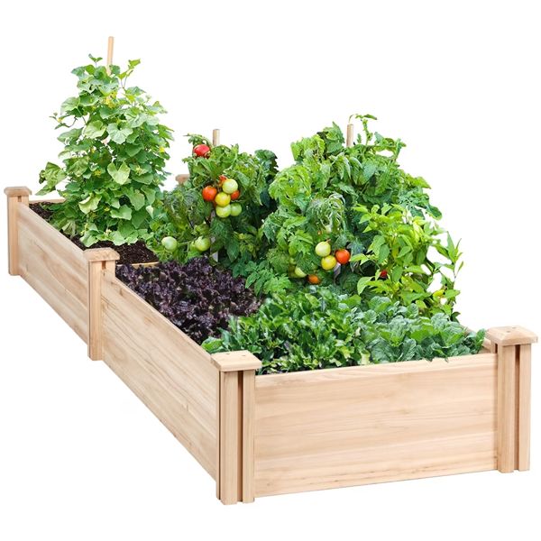 95-Inch Fir Wood Planter Box with Removable Divider