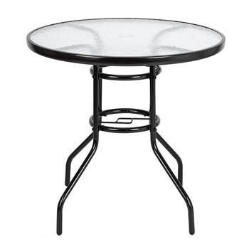 31.5-Inch Round Tempered-Glass Patio Table