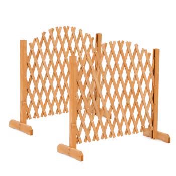 Pair of Expandable Fir Wood Garden Trellis Fences
