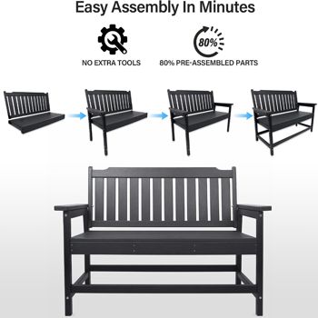 HDPE Garden Bench with Aluminum-Reinforced Frame