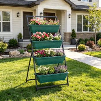 4-Box Vertical Garden Planter, Green