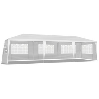 10-by-30-Foot Party Tent with Sidewalls — White