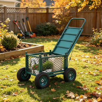 Rolling Garden Work Seat with Tool Storage