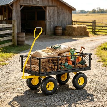 Steel Garden Wagon with Removable Sides