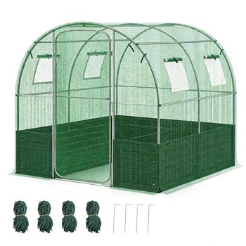80-Inch Walk-In Greenhouse with Four Mesh Windows