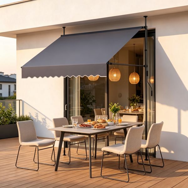 78-Inch Manual Retractable Patio Awning