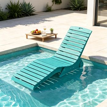 HDPE In-Pool Chaise Lounge with Wheels — Turquoise