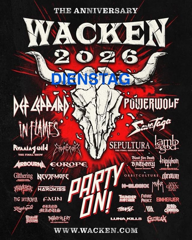 ABFAHRT DIENSTAG Carfahrt & Ticket (349€) Wacken 26 inkl. Bier, Mineral & kleine Verpflegung. 29807.26-02.08.26 Garantierte Ankunft Mi 29.07.2026 07:00 & Reservierter Zeltplatz im WMC! 8 ins Infield ABFAHRT DIENSTAG Carfahrt & Ticket (349€) Wacken 26 inkl. Bier, Mineral & kleine Verpflegung. 29807.26-02.08.26 Garantierte Ankunft Mi 29.07.2026 07:00 & Reservierter Zeltplatz im WMC! 8 ins Infield
