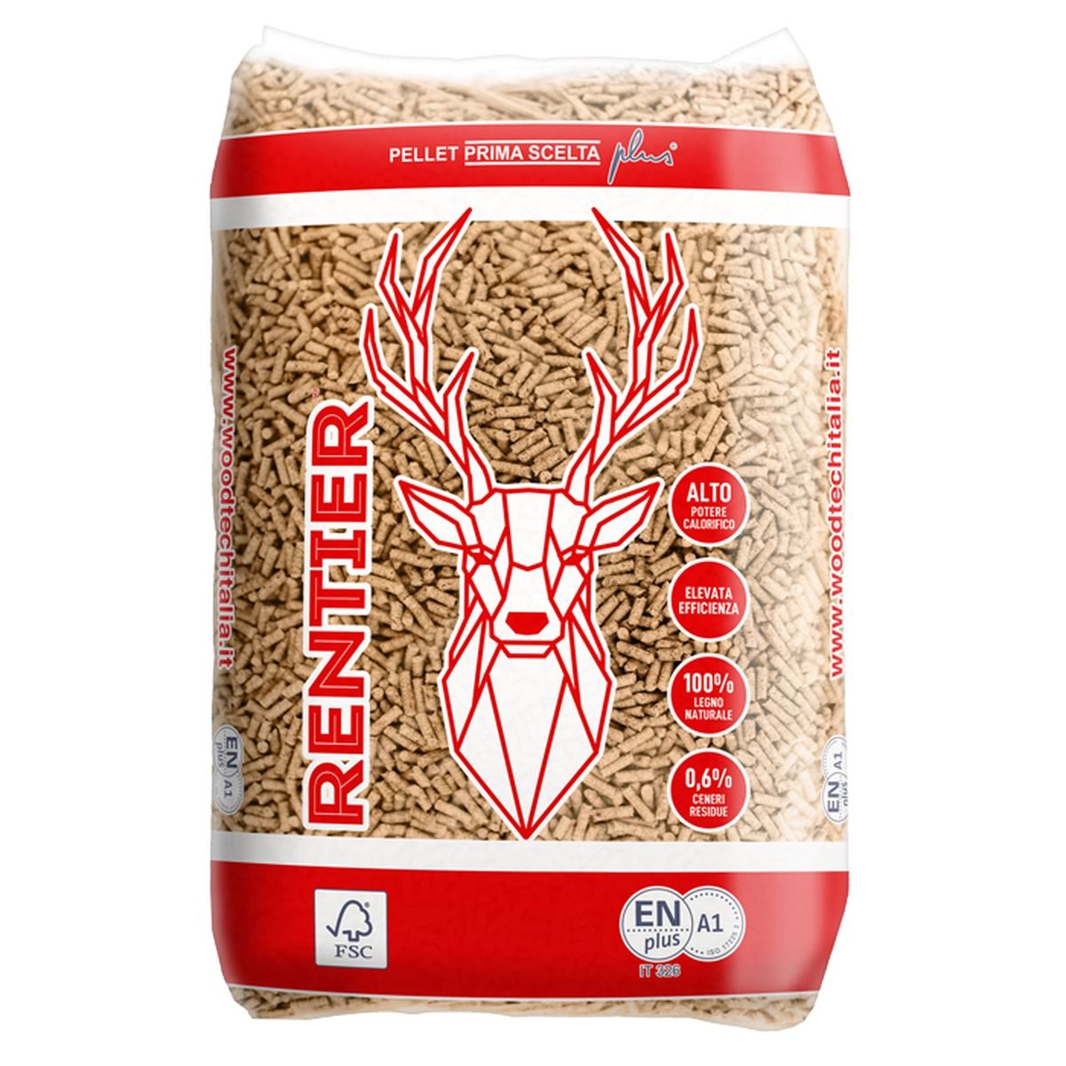 Bancale Pellet Rentier ENplus A1 - 70 sacchi 15 kg