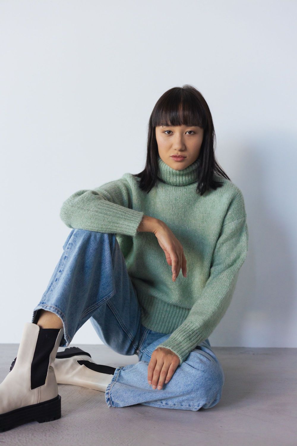 Merino Mock Neck