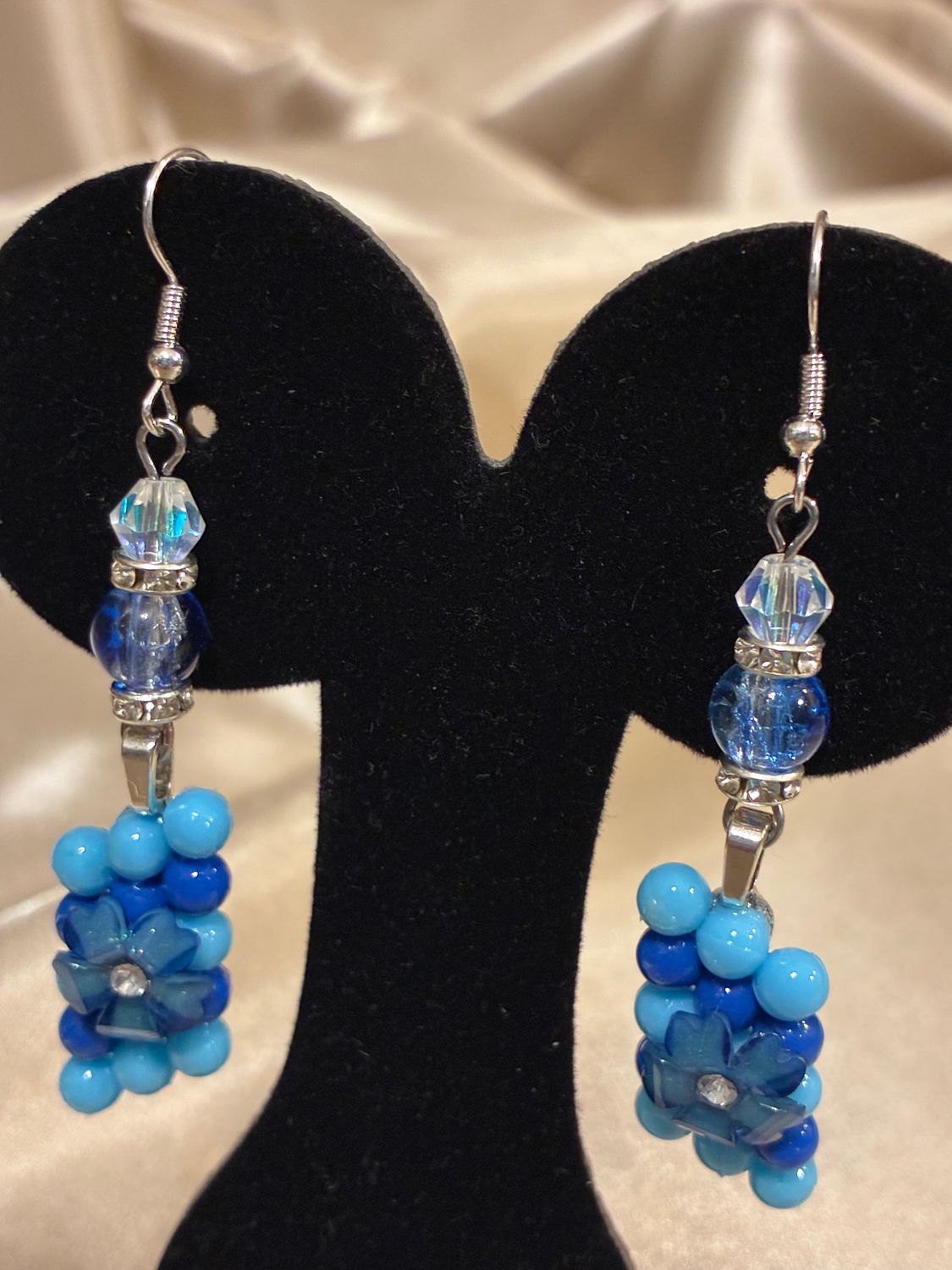Blue on Blue Glass Elegance Earrings