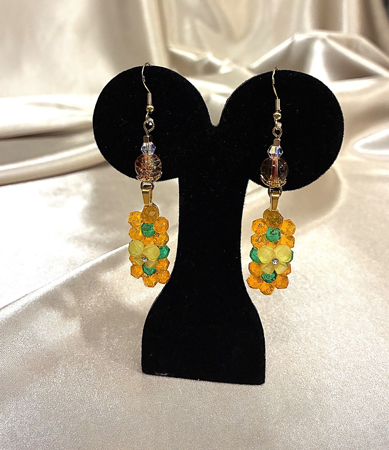Dazzle Orange with Yellow Flare Earrings