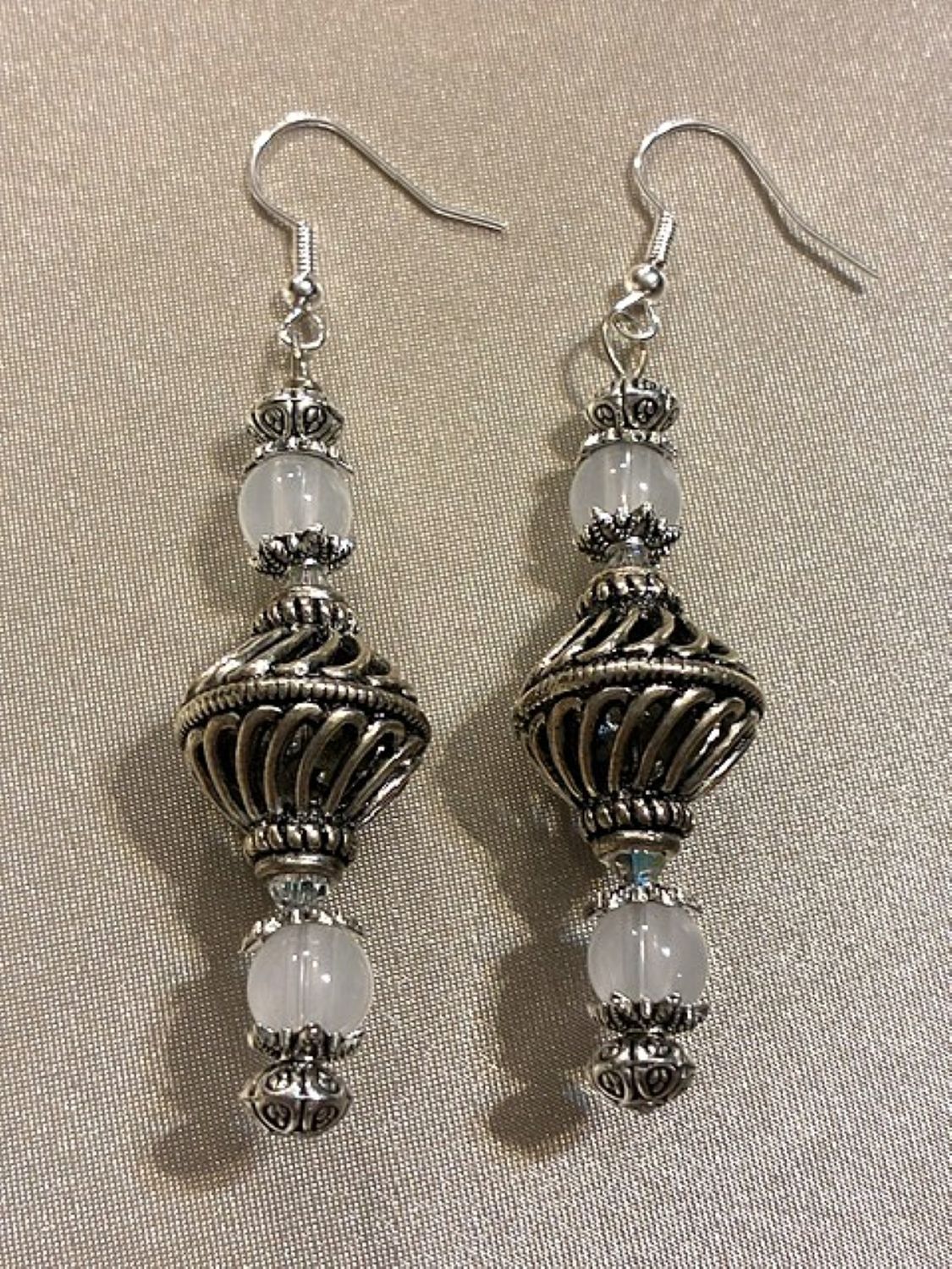 Silver &amp; Gems Dangling Earrings