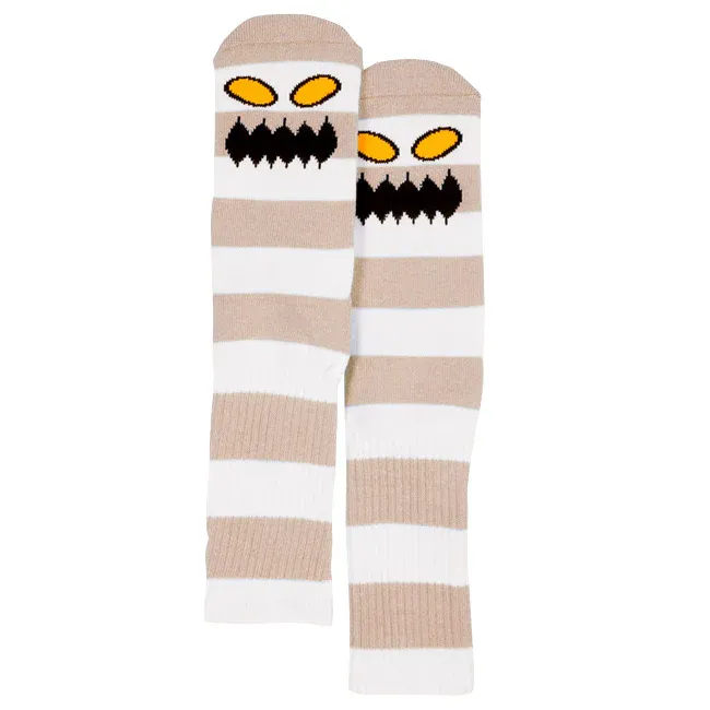 MONSTER BIG STRIPE SOCK, Colour: Tan