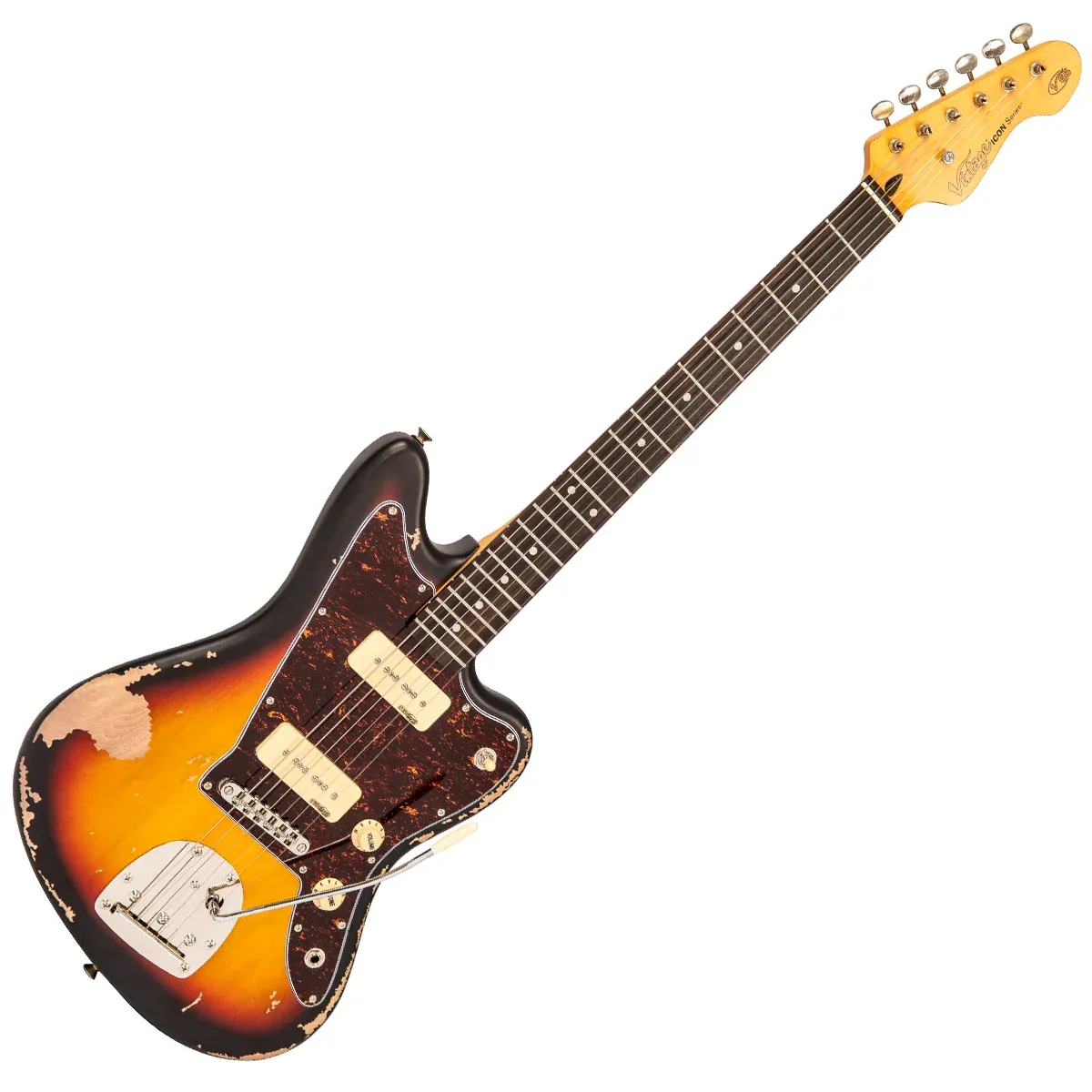 Vintage V65 ICON Electric Guitar ~ Distressed Sunburst