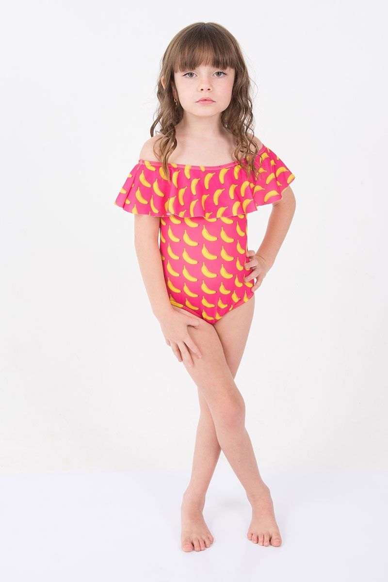 Pink Banana Ruffle Swimsuit
