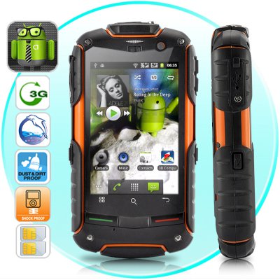 FortisX - Rugged Waterproof, Dustproof, Shockproof 3G Android 2.3 Phone (Dual SIM, 3.2 Inch Touchscreen, GPS)