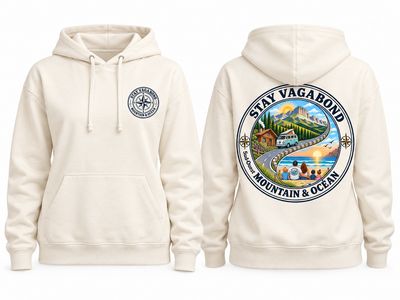 Sweat à Capuche Bio Stay Vagabond – Mountain &amp; Ocean