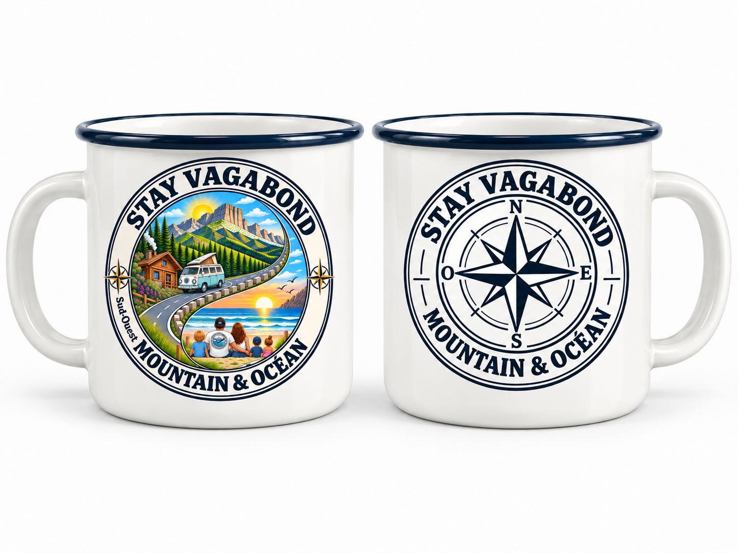 MUG ÉMAILLÉ STAY VAGABOND – MOUNTAIN &amp; OCEAN