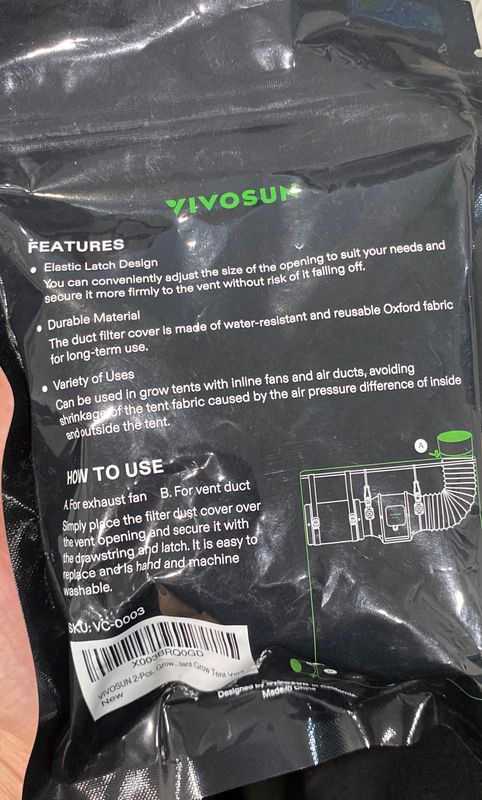 Vivo sun20 2 piece grow tent vent 