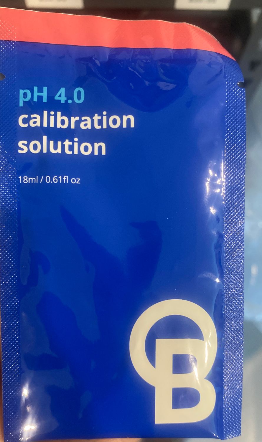 Bluelab ph 4.0 calibration solution sachet 18ml