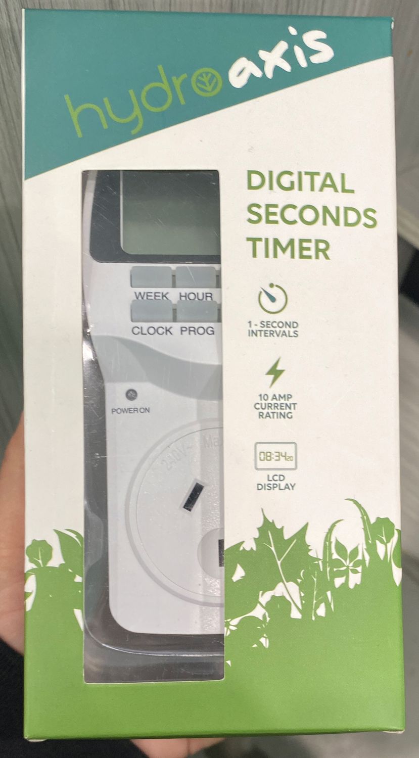 Hydro axis digital seconds timer