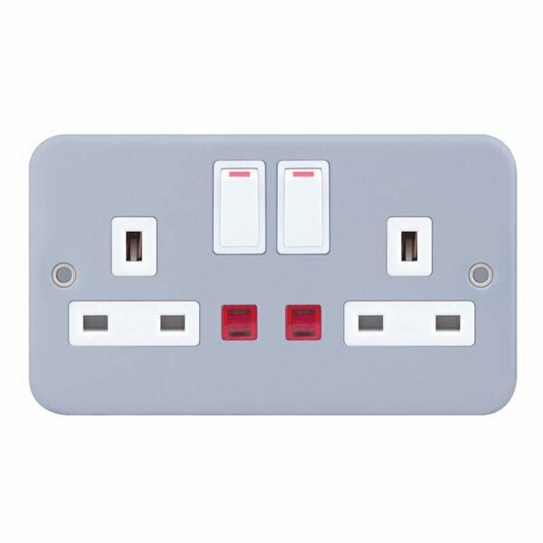 LG9096NMB 2 Gang 13 Amp Socket with Neon DP