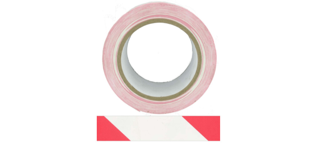 HTR HAZARD TAPE RED / WHITE - ADHESIVE