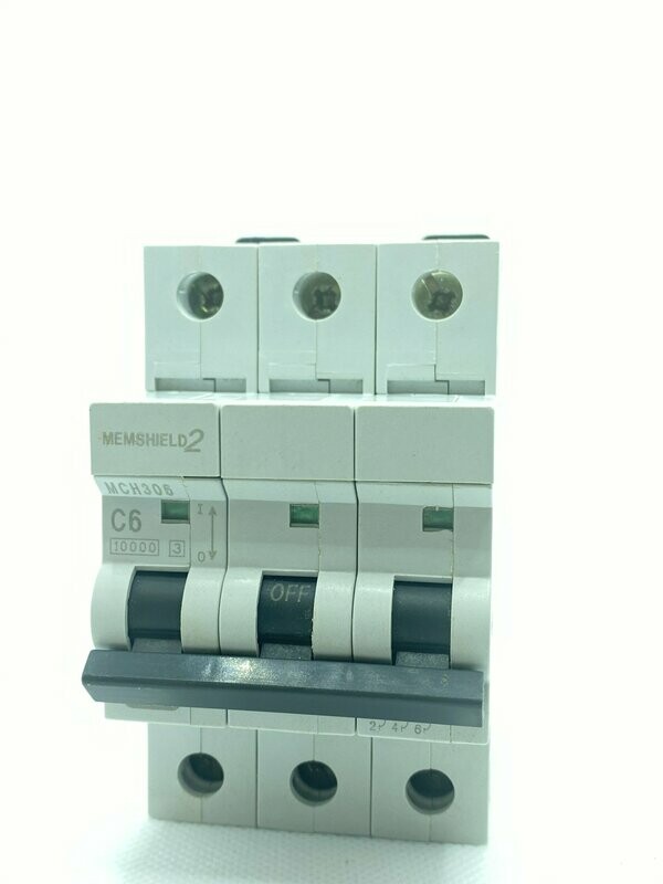 Eaton MCH306 6A Triple Pole 10kA C Curve MCB