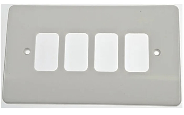 MK K3634WHI 4gang White Grid Plus Cover Plate