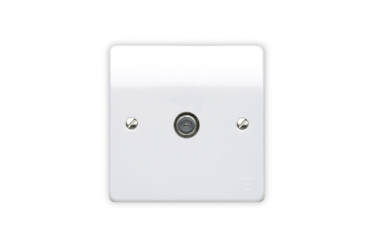 MK K3555WHI Single F-Type Satellite Socket White