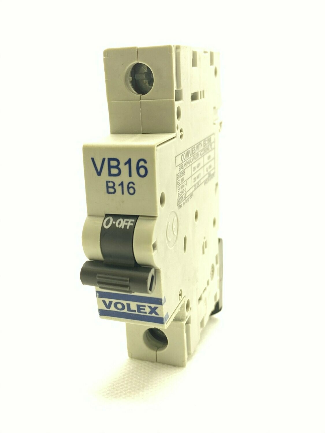 VOLEX 16 AMP TYPE B 6 KA MCB CIRCUIT BREAKER VB16 RED CLIP 