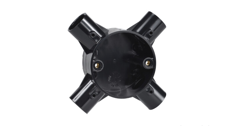 20CJB6B Schneider Mita - 4-way intersection box - for 20 mm conduit - black