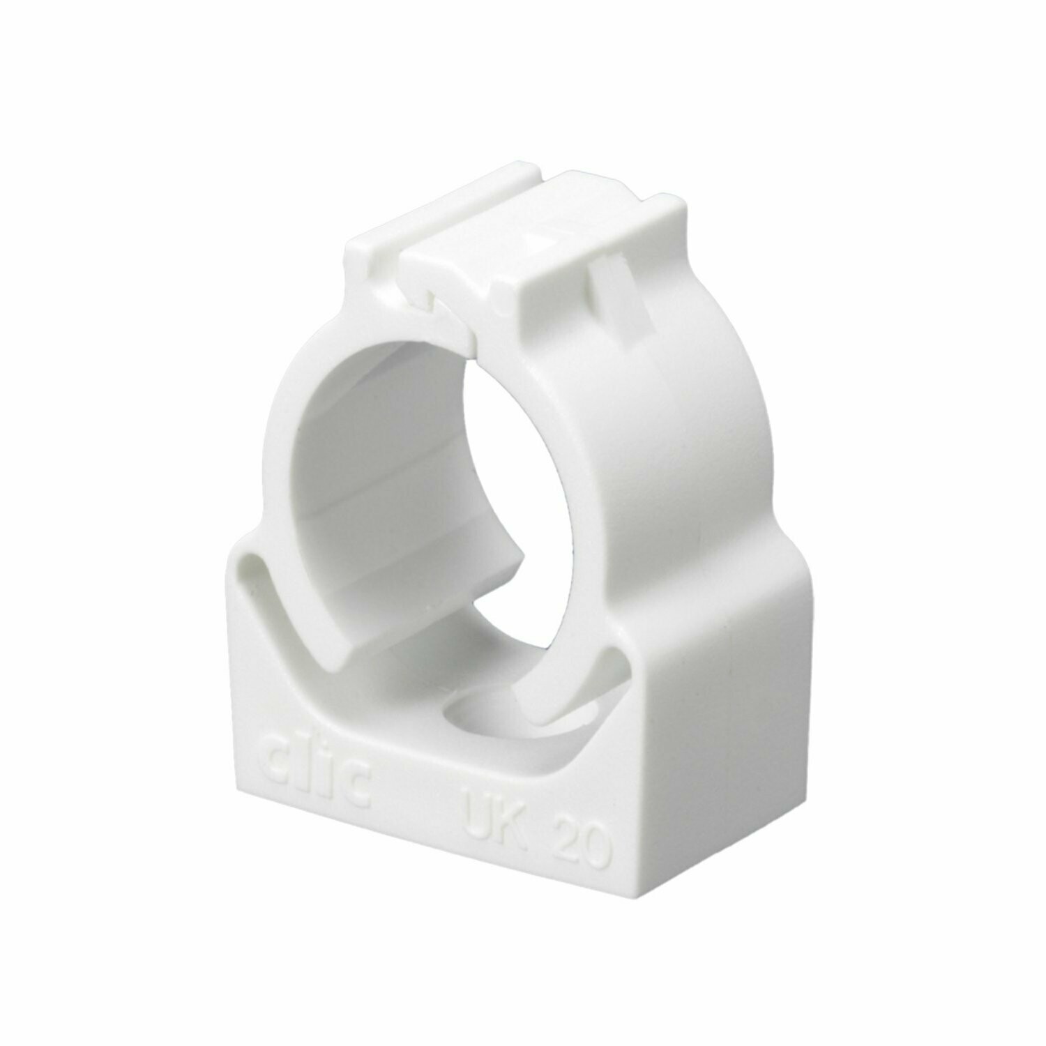 UK25W Mita - conduit fixing clip - for 25 mm conduit - white
