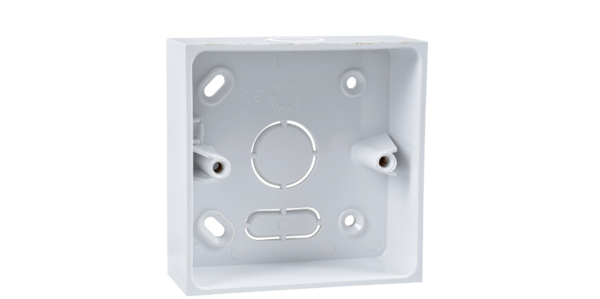 KBU321CW Schneider Mita - surface mounting box - 1 gang - 32 mm - square corner - knock-out