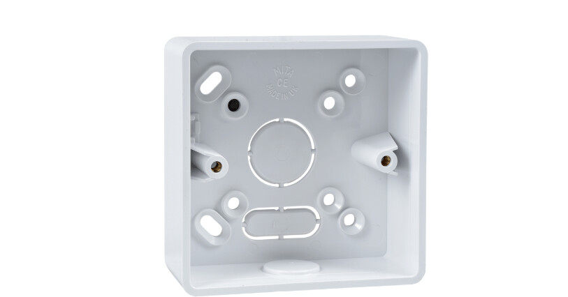 KBR321CW Schneider Mita - surface mounting box - 1 gang - 32 mm - round corner - knock-out