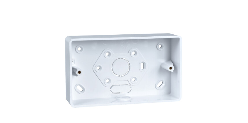 KBR322CW Schneider Mita - surface mounting box - 2 gangs - 32 mm - round corner - knock-out