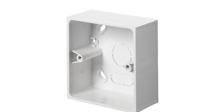 PBU441W Schneider Mita - surface mounting box - 1 gang - 44 mm - square corner - plain
