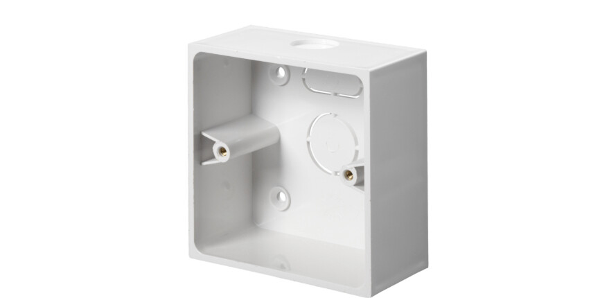 KBU441W Schneider Mita - surface mounting box - 1 gang - 44 mm - square corner - knock-out