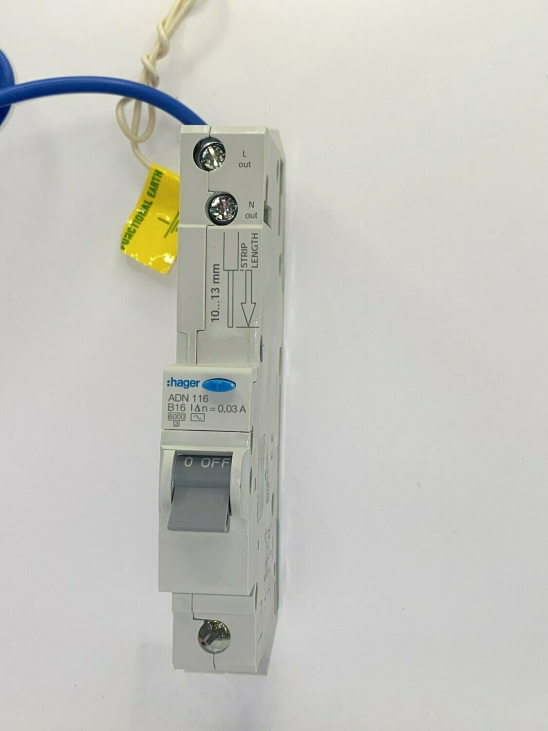 Hager ADN116  RCBO 1Pole  16amp