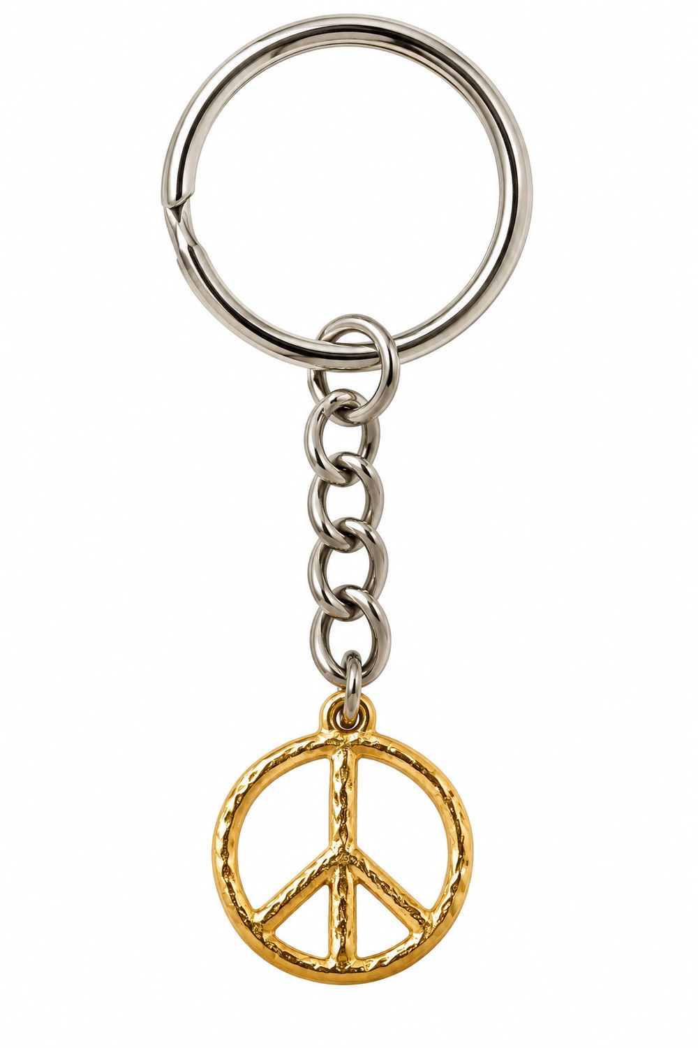 Gold Peace Sign Charm Keychain Gold Peace Sign Charm Keychain