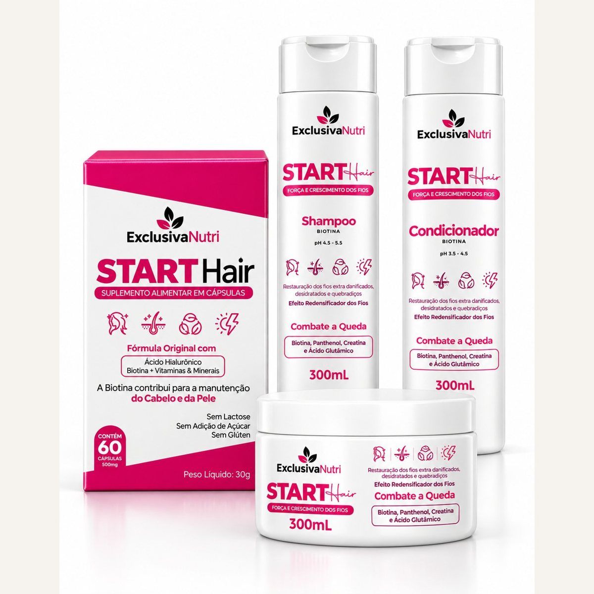 Start Hair Full Care Kit · Shampoo + Mask + Conditioner + Capsules
