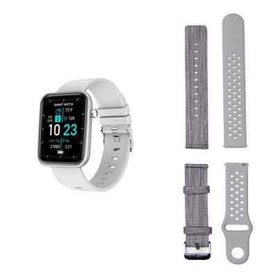 Color: GRAY - Advanced Smartwatch With Three Bands And Wellness + Activity Tracker